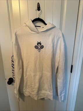 Greyson Men's White Crewneck Hoodie with Fox & Tennis Logo